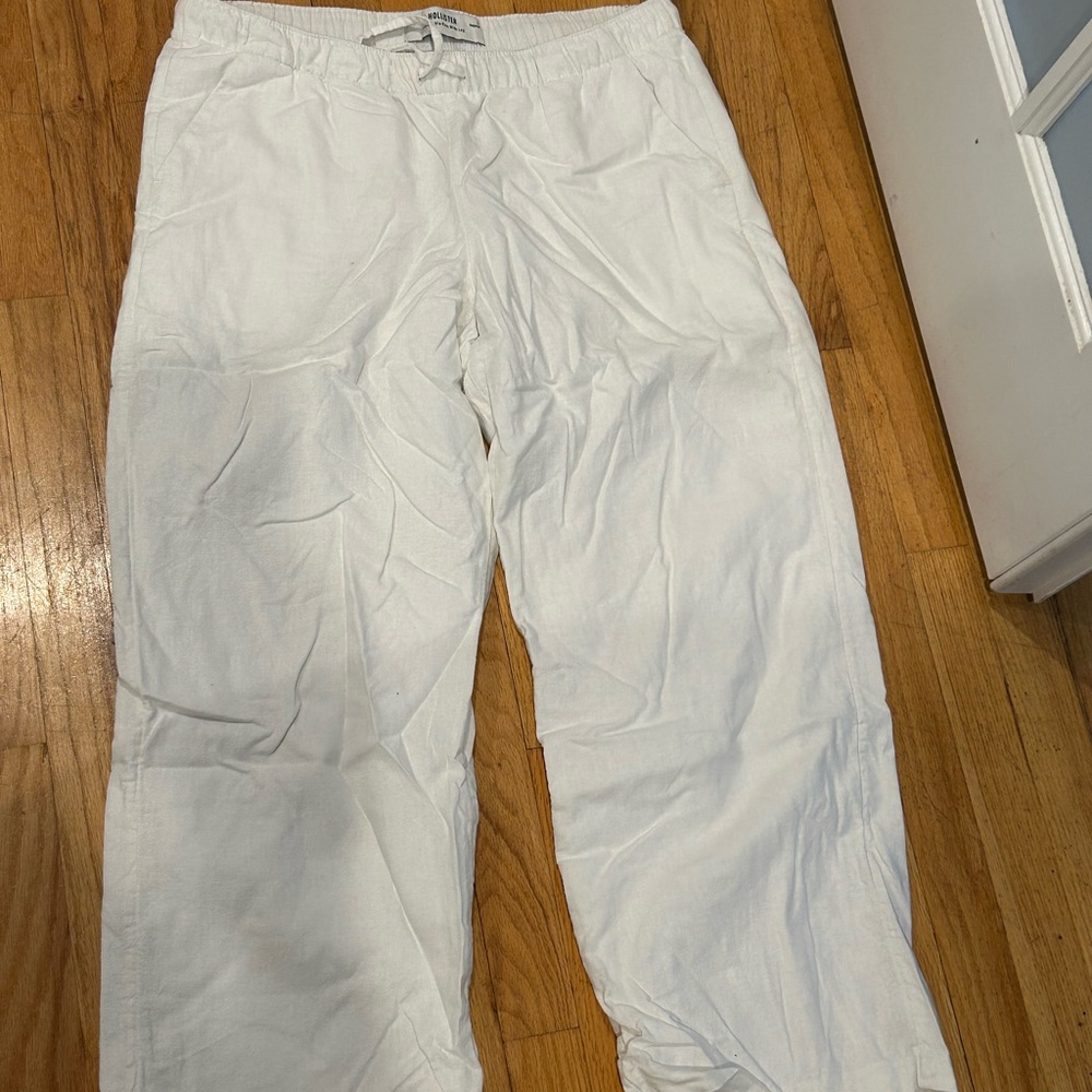 Hollister white linen pants